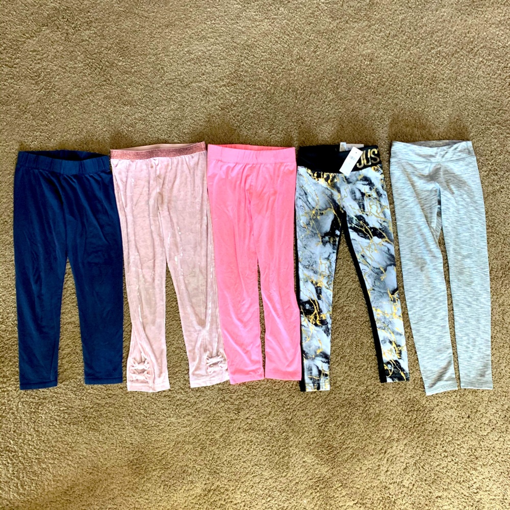 Set of 5 leggings size 7: justice NWT, and more